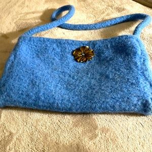 Ladies handfelted purse. Cornflower blue.
